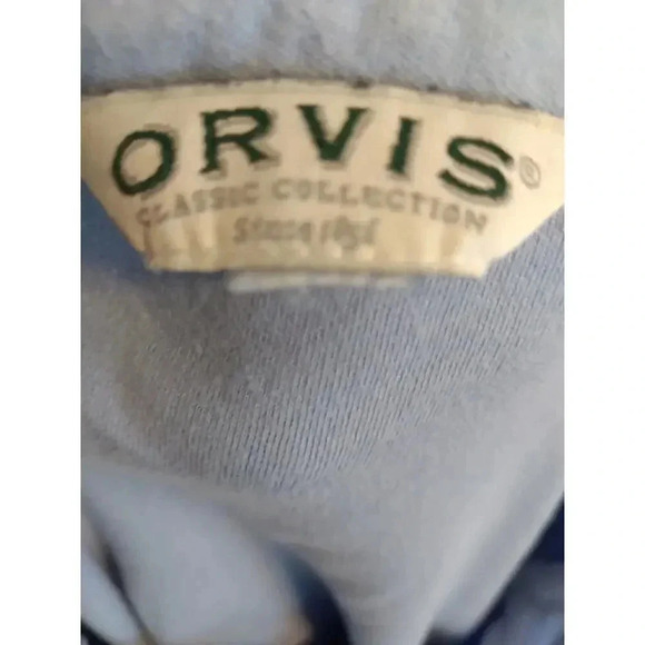 Orvis Top Women's Blue V Neck Quarter Sleeve Sz L Pit To Pit 24 Length 26 Pima - Picture 7 of 9